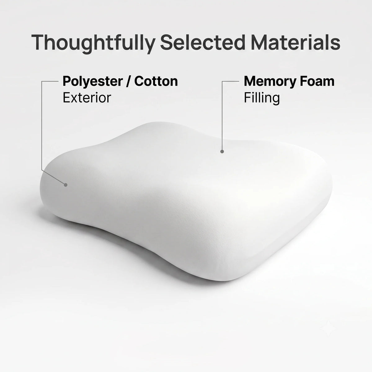 Memory Foam Pillow Ergonomic Contour Side & Back Sleepers
