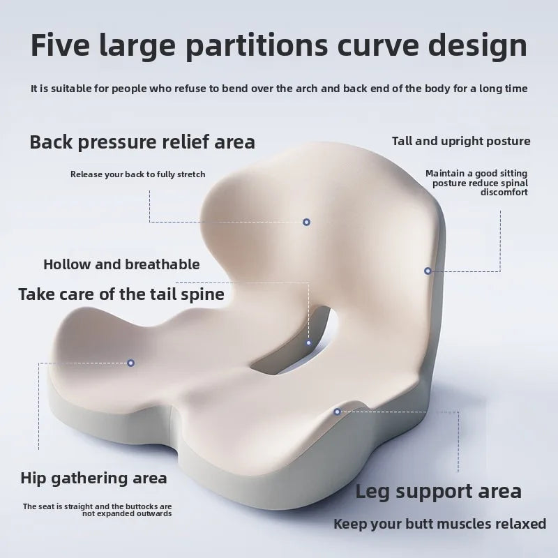 Memory Foam Seat Cushion Ergonomic Back Support