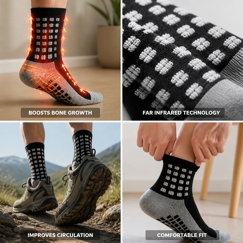 Men's Socks Height-Boosting Far-Infrared & Titanium Ions