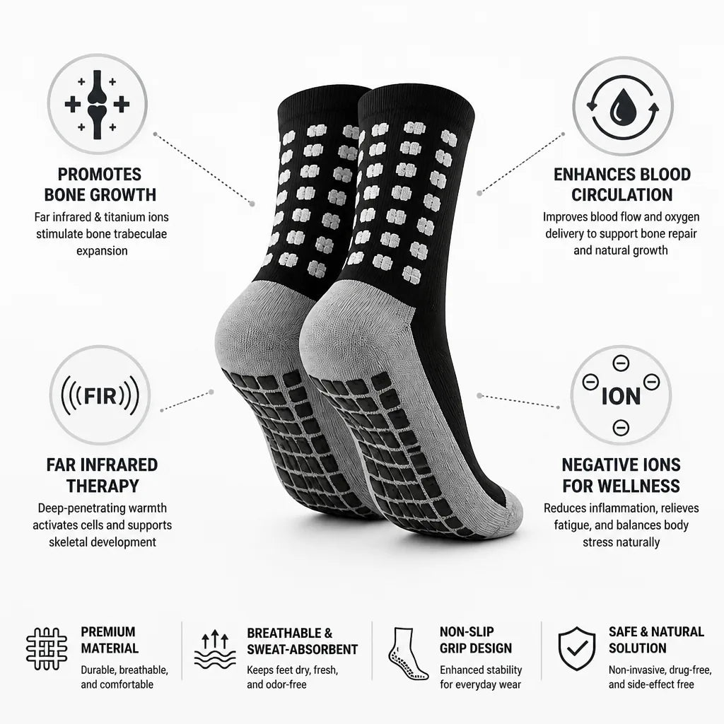 Men's Socks Height-Boosting Far-Infrared & Titanium Ions