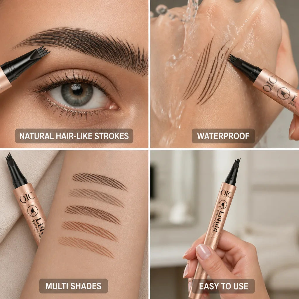 Microblading Eyebrow Pencil 4-Pronged 3D Tip Waterproof & Smudgeproof