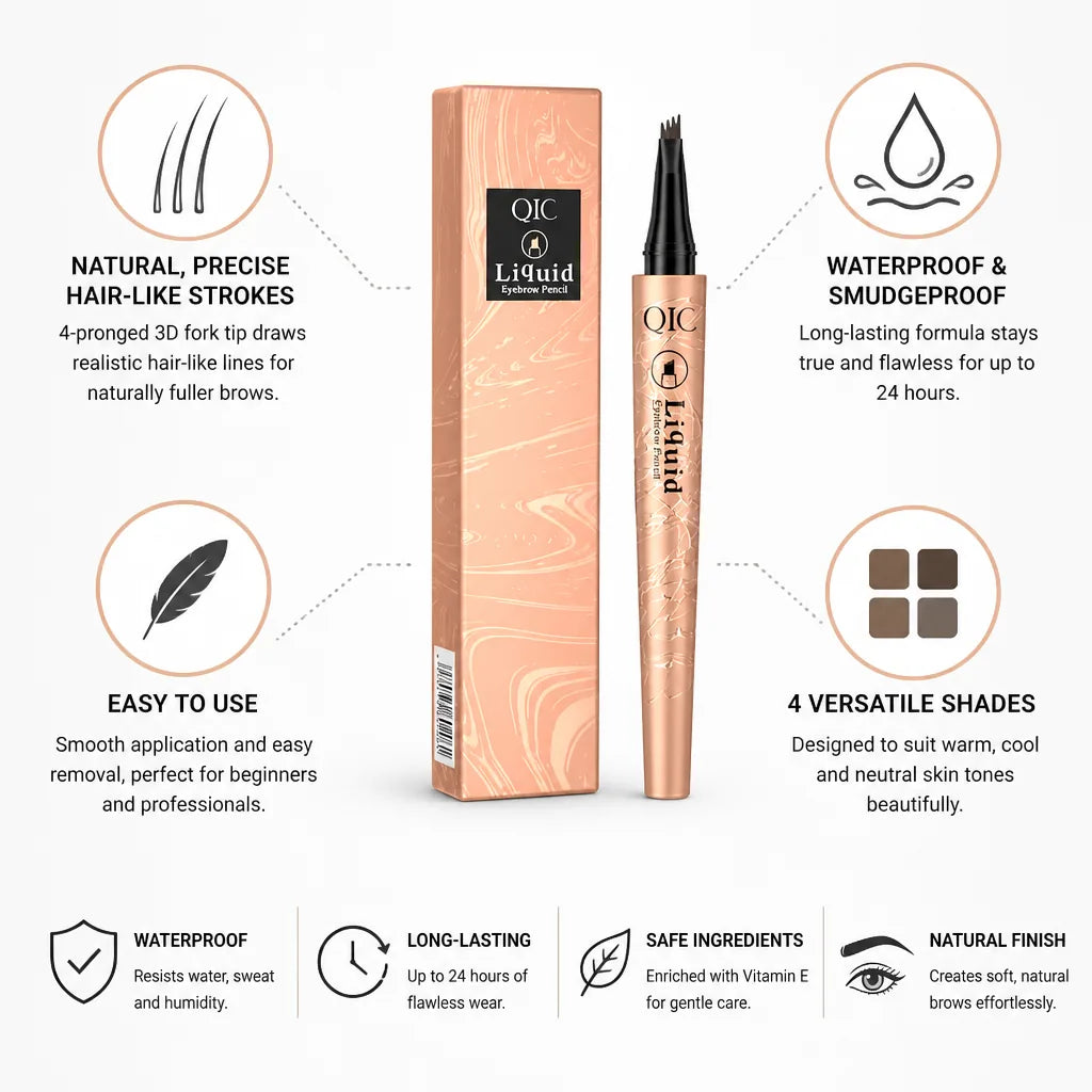 Microblading Eyebrow Pencil 4-Pronged 3D Tip Waterproof & Smudgeproof