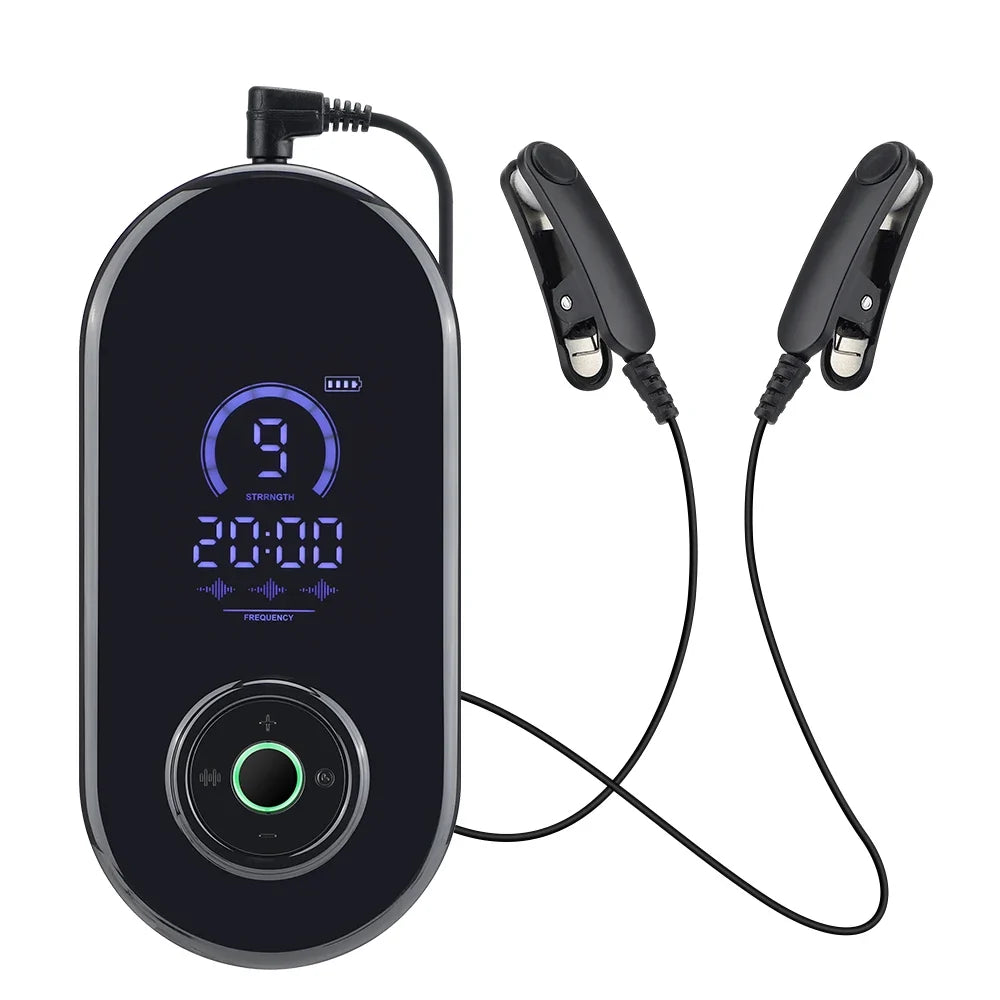 Microcurrent Ear-Clip Device Adjustable Intensity Timed Sessions USB-C Rechargeable
