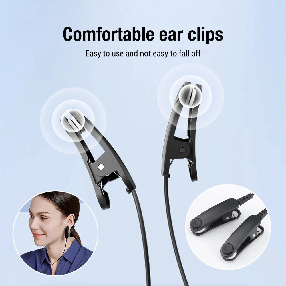 Microcurrent Ear-Clip Device Adjustable Intensity Timed Sessions USB-C Rechargeable