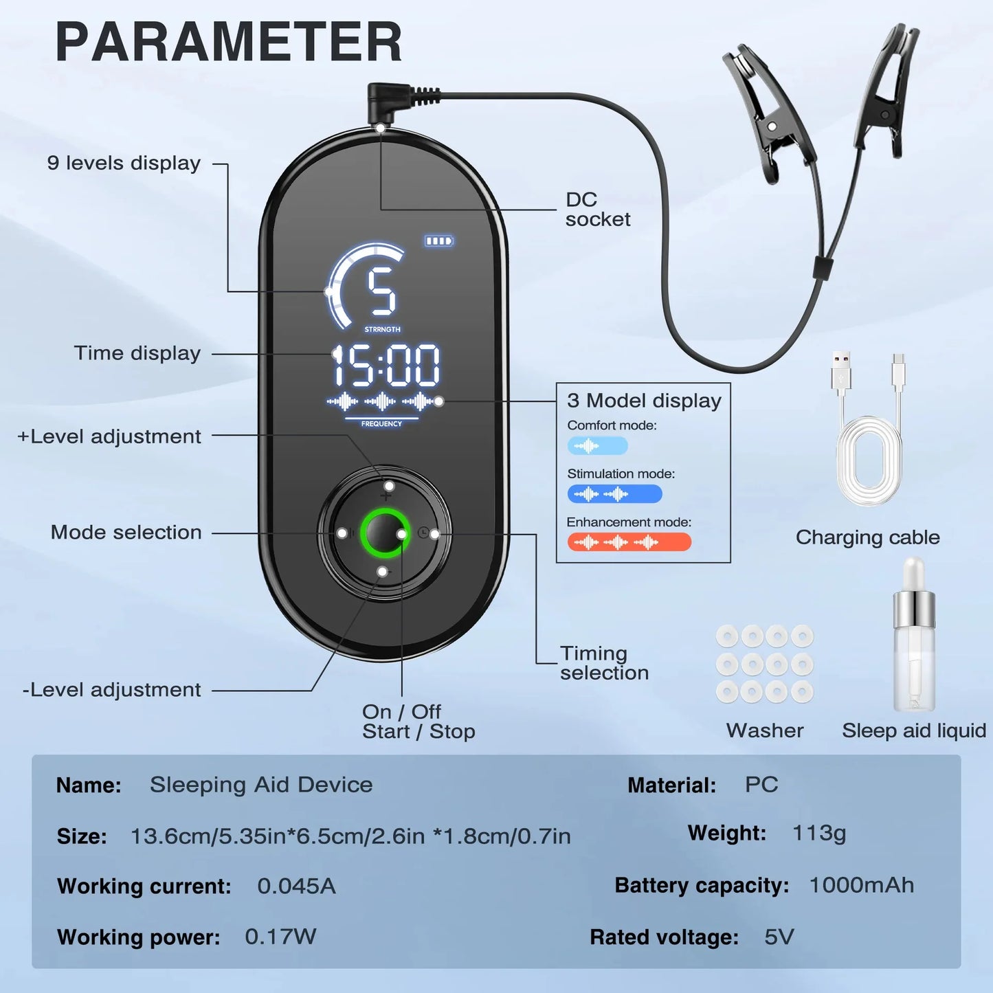 Microcurrent Ear Clips Rechargeable & Adjustable Intensity