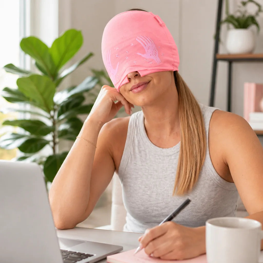 Migraine Relief Cap 360° Cooling Gel Slide-Up Eye Mask