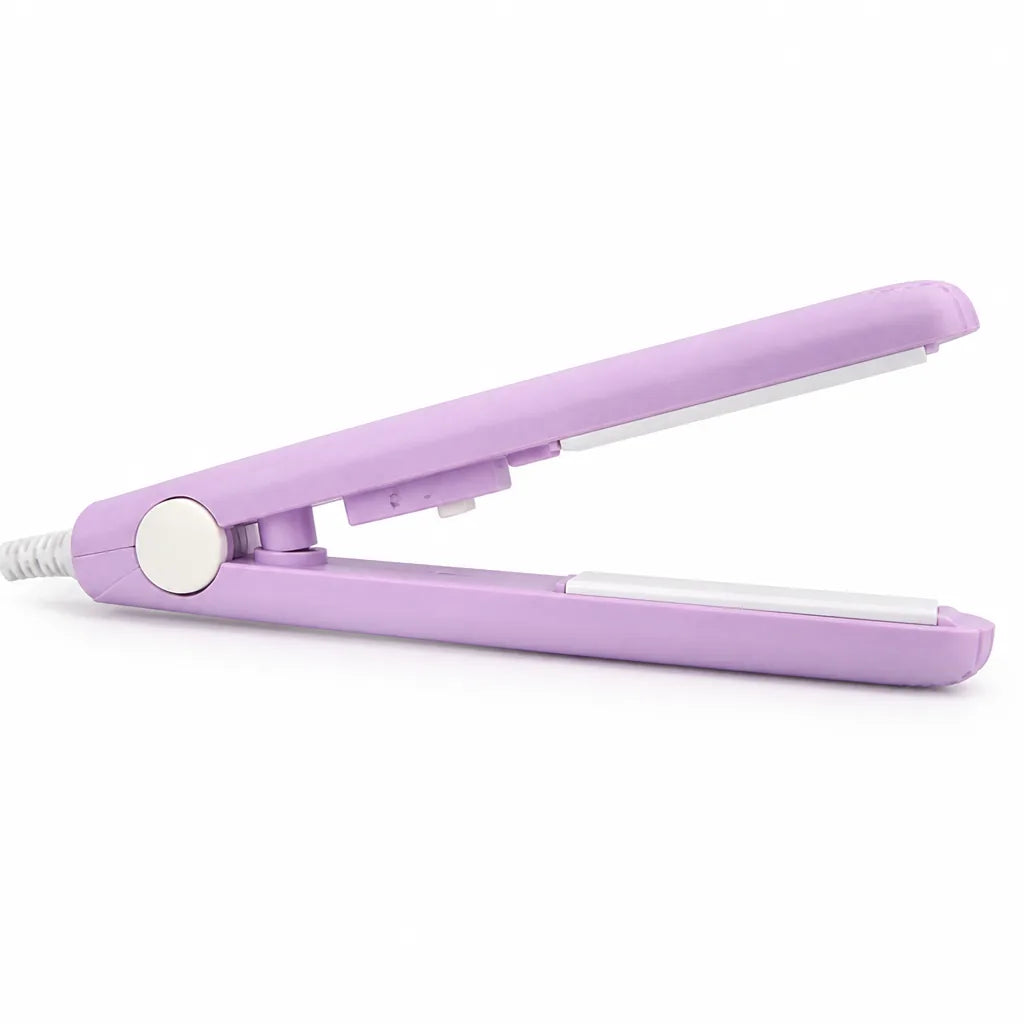 Mini Hair Curler & Straightener Tourmaline Ceramic Travel Size