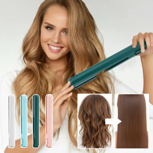 Mini Hair Straightener Cordless USB Rechargeable Ceramic Plates