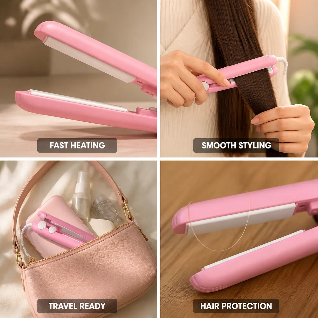 Mini Hair Styler 2-in-1 Ceramic Tourmaline Travel Size