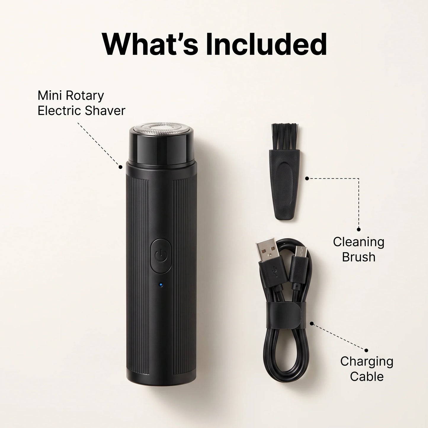 Mini Rotary Shaver USB Rechargeable Washable Head