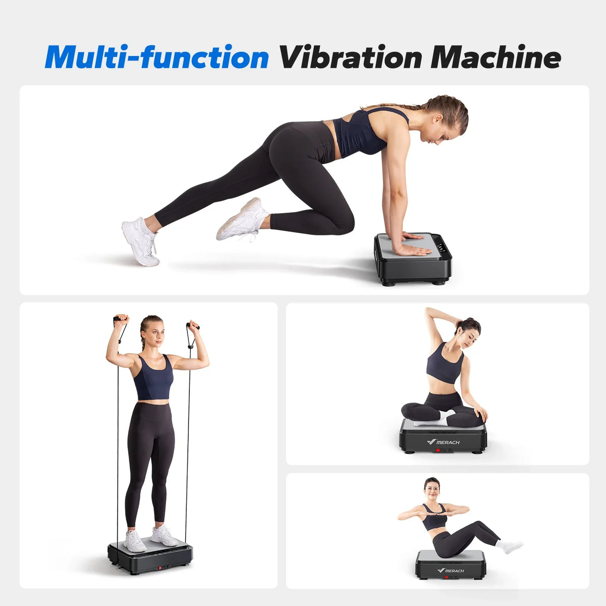Mini Vibration Plate 99-Speed Remote & Resistance Bands