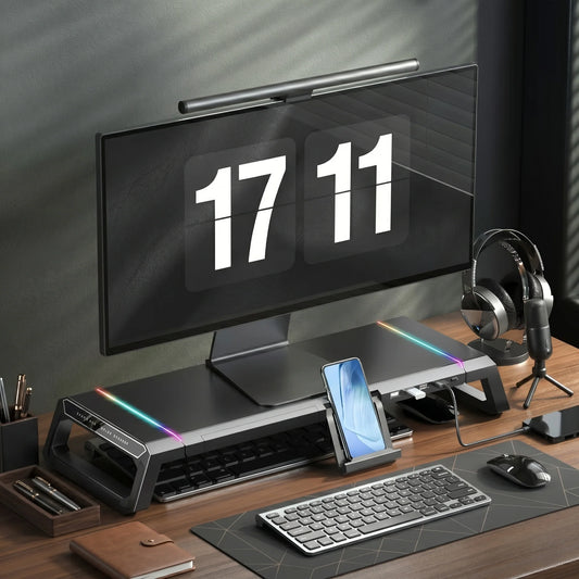 Monitor Stand Height Riser & RGB Lighting