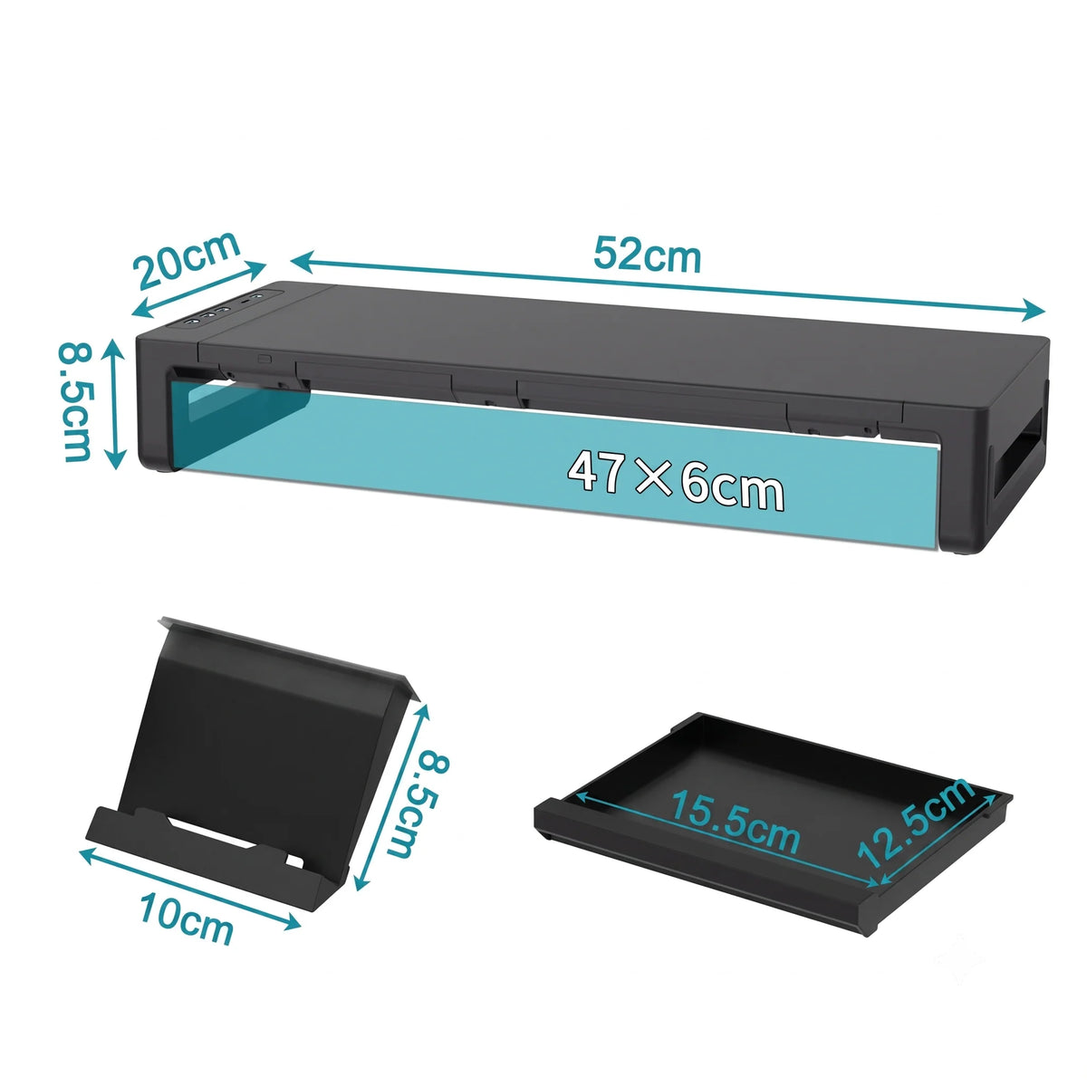 Monitor Stand Riser Adjustable Height Optional USB