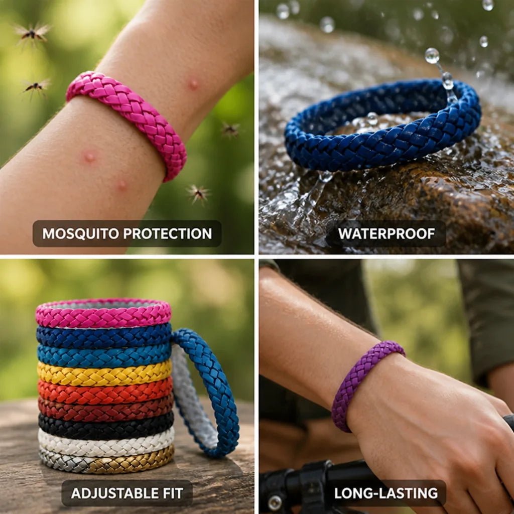 Mosquito Repellent Bracelet Waterproof & Adjustable 300-Hour Protection