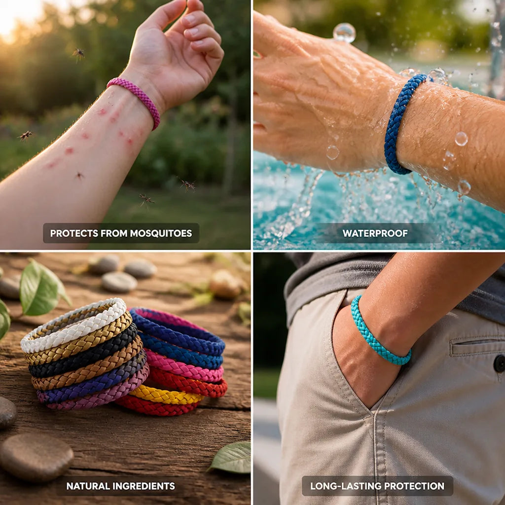 Mosquito Repellent Bracelet Waterproof Natural 12 Pack