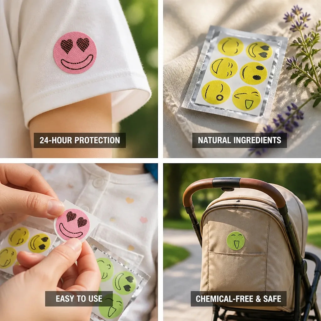Mosquito Repellent Stickers 24-Hour Protection Natural Lemongrass & Lavender