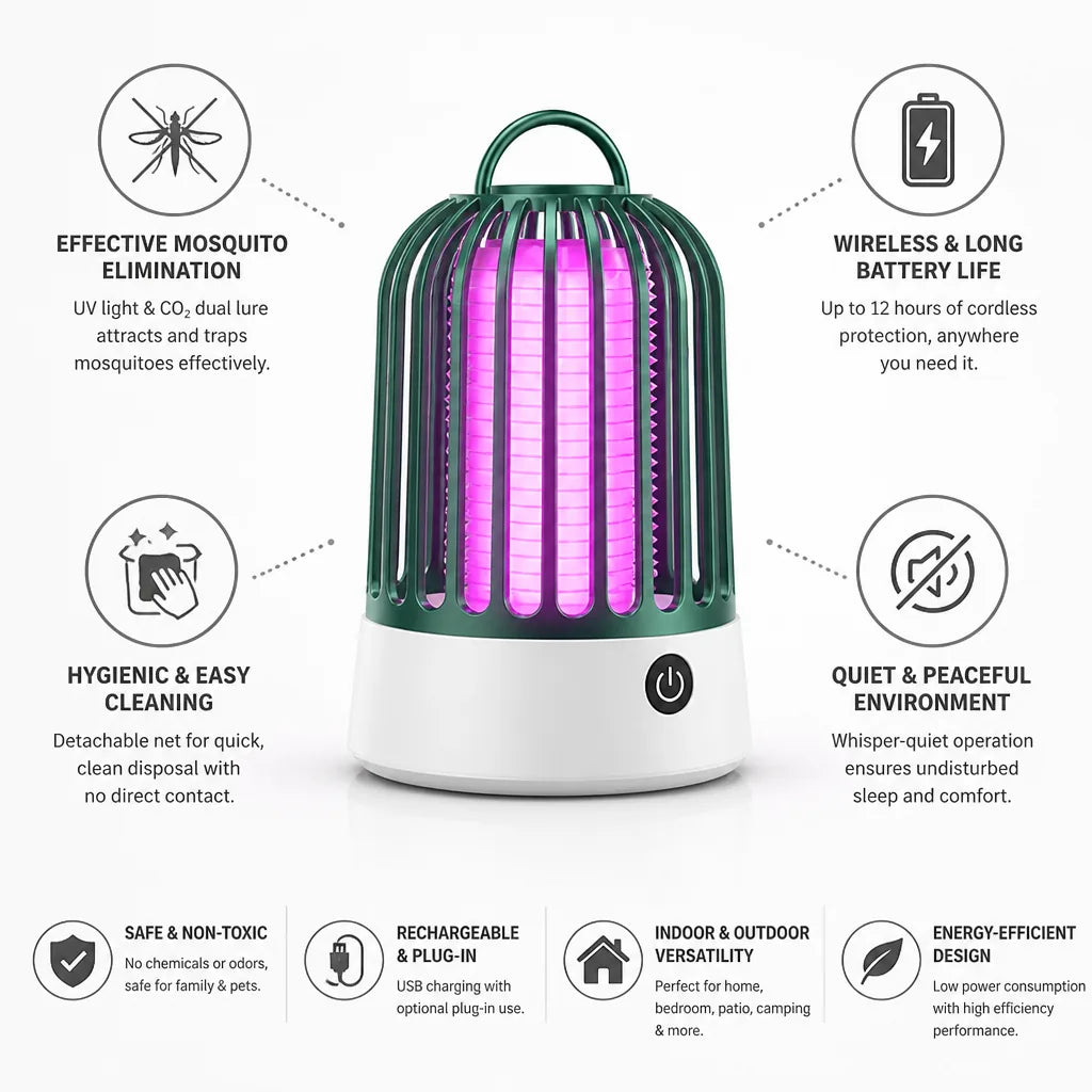Mosquito Trap UV Light & CO2 Rechargeable & Plug-In