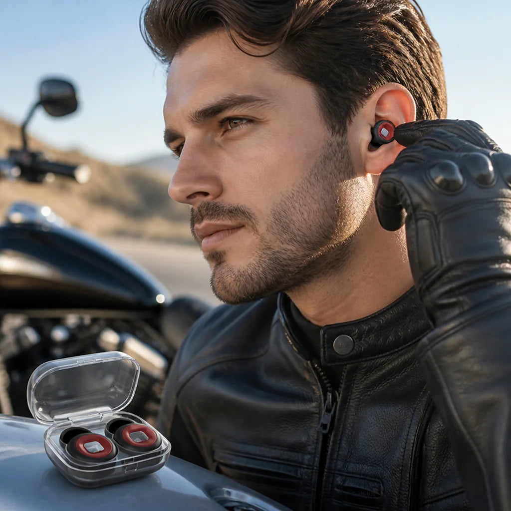 Motorcycle Earplugs Wind-Noise Reduction & All-Day Silicone Comfort
