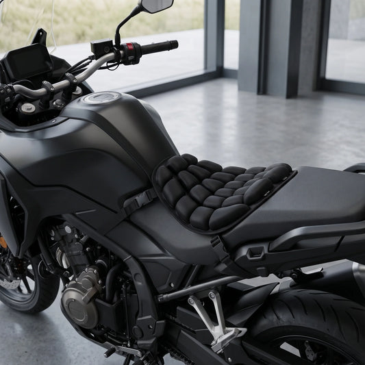 Motorcycle Seat Cushion Inflatable Ventilated Cells Adjustable Straps