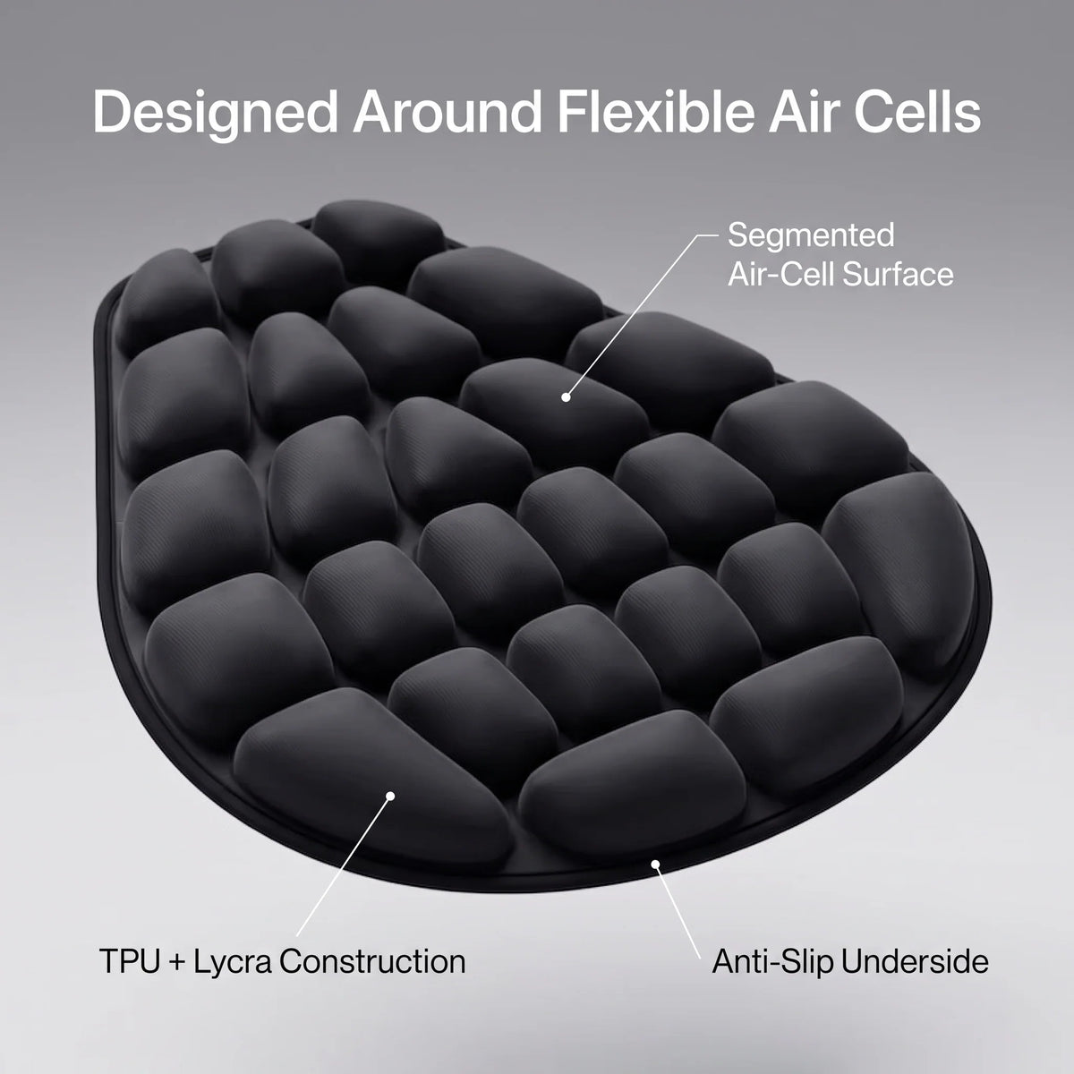 Motorcycle Seat Cushion Inflatable Ventilated Cells Adjustable Straps