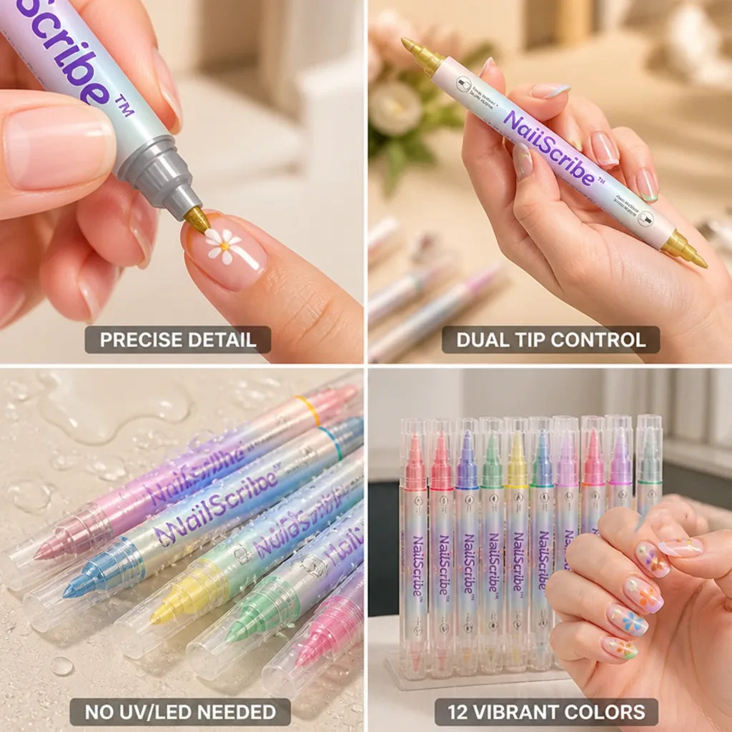 Nail Art Marker Set Dual-Tip No-UV 24-Piece
