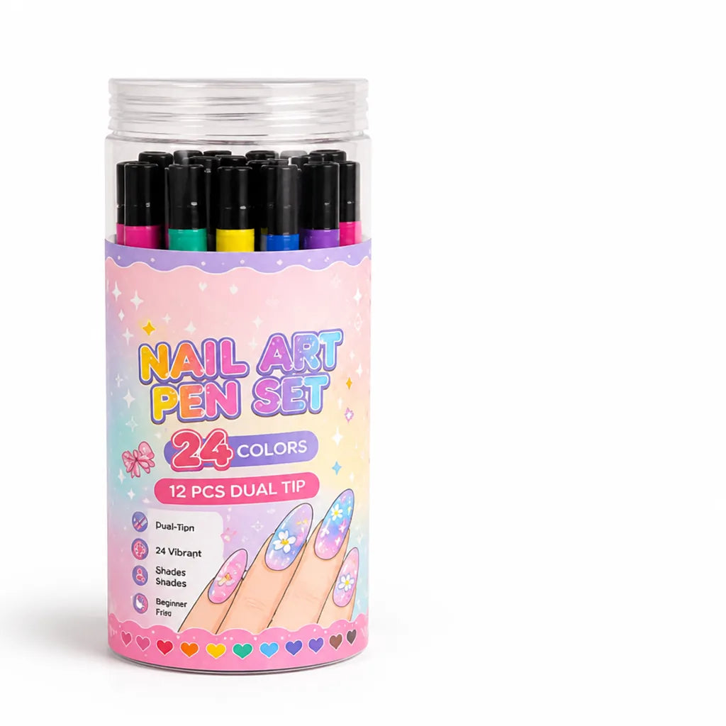 Nail Art Pen Set Dual-Tip 24 Colors