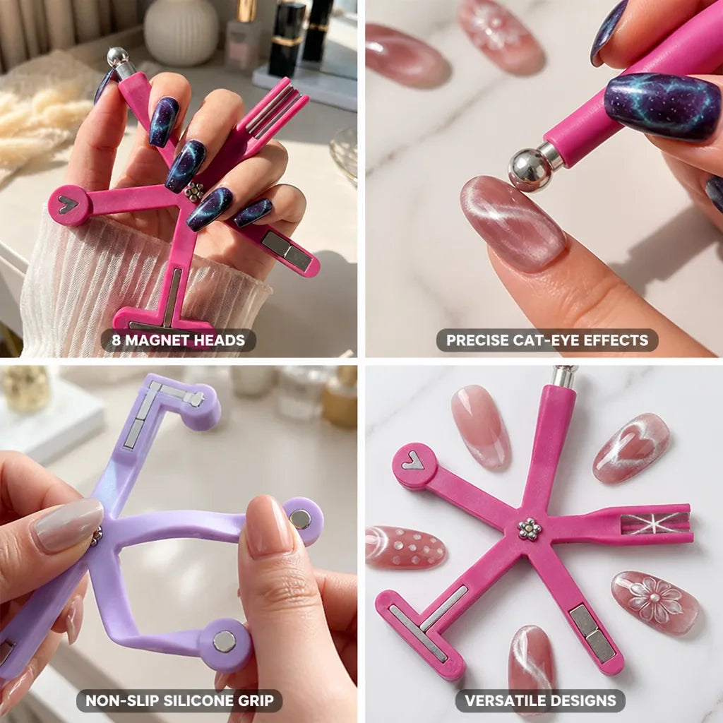 Nail Art Tool 8-in-1 Cat-Eye Magnet Heads