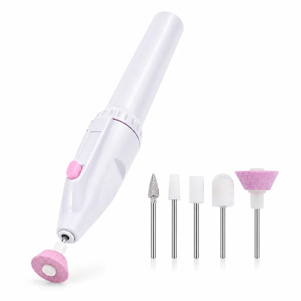 Nail Care Kit Pen-Style Cordless 5 Interchangeable Heads