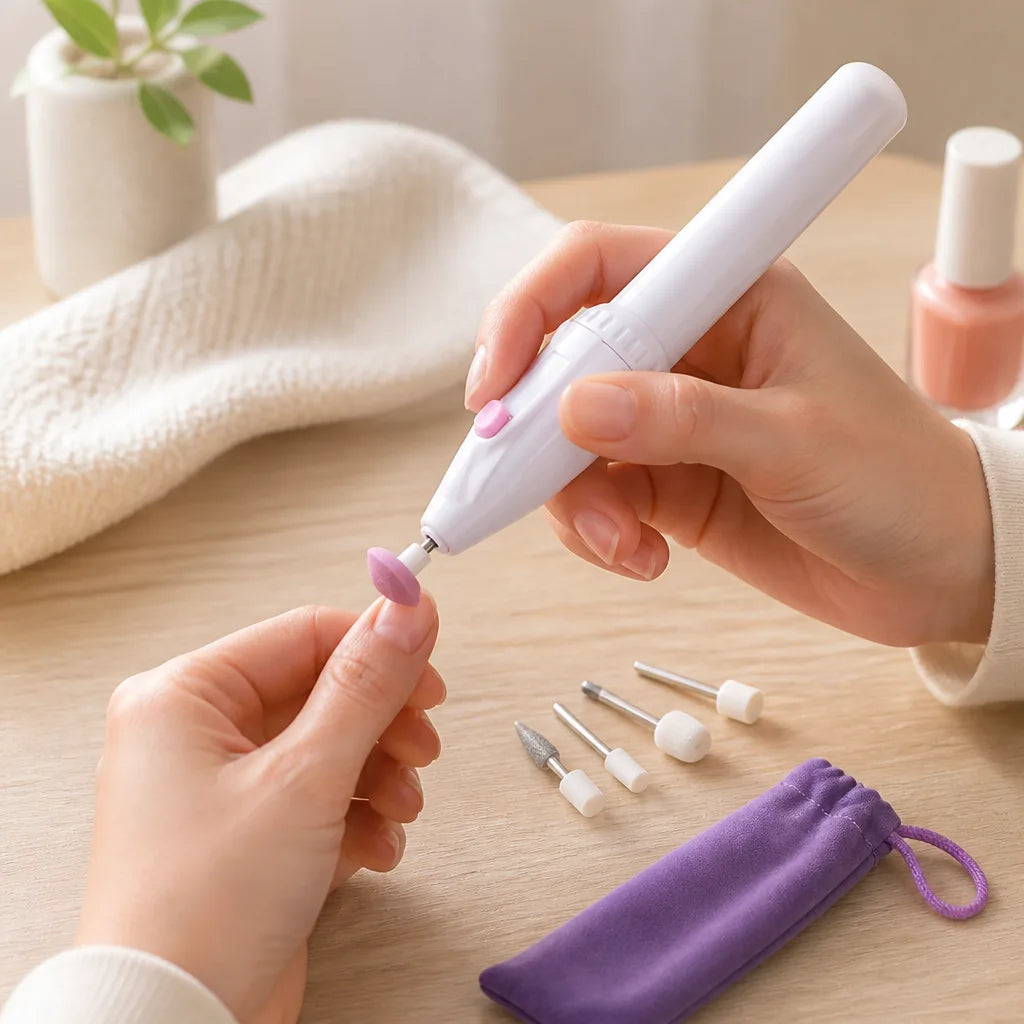 Nail Care Kit Pen-Style Cordless 5 Interchangeable Heads