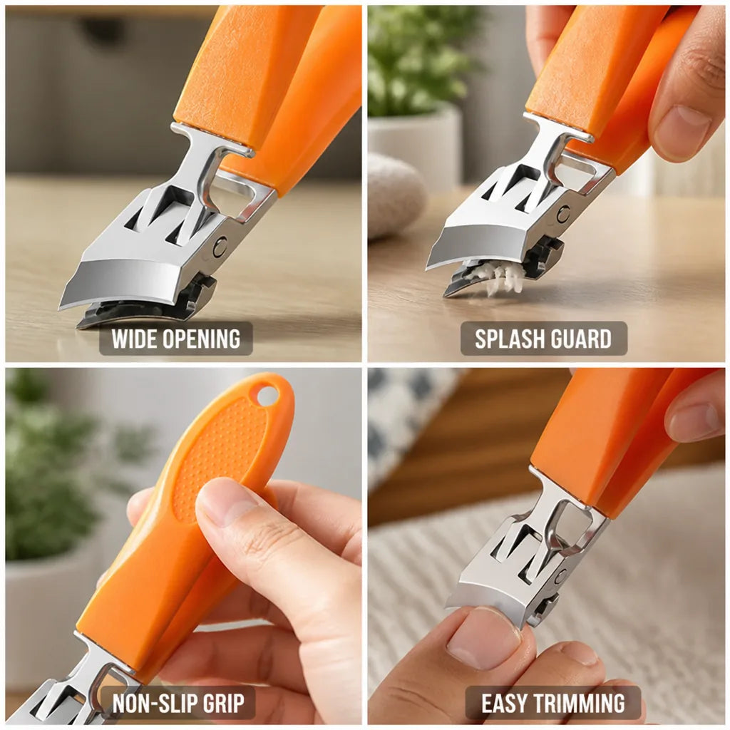 Nail Clipper Wide Opening & Splash Guard