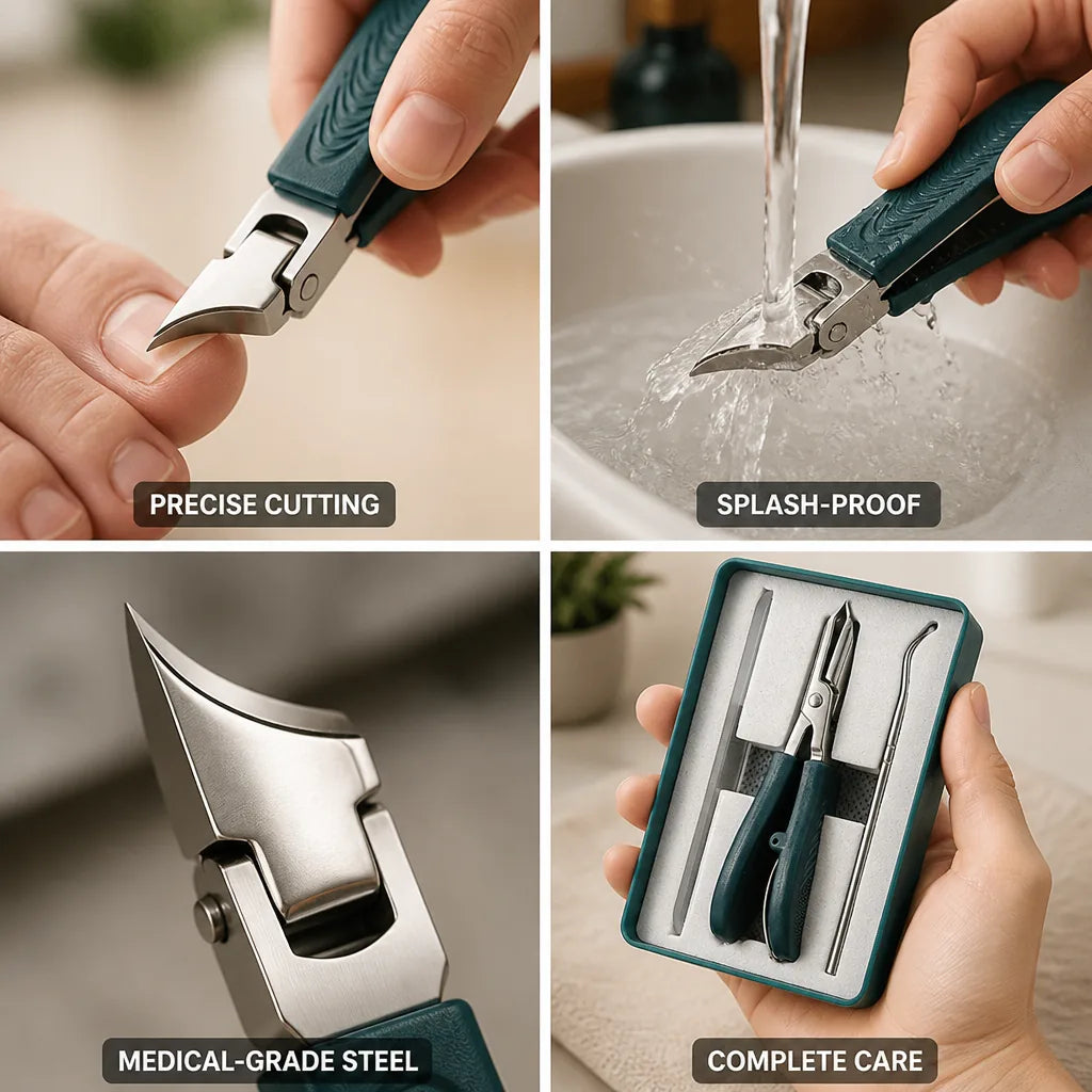 Nail Clippers Angled Blade For Thick & Ingrown Nails
