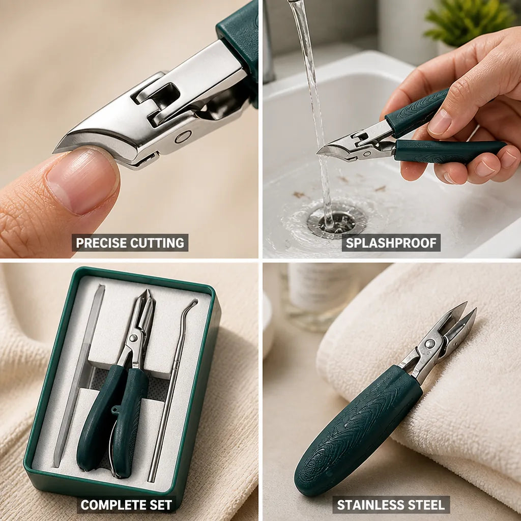 Nail Clippers Oblique Blade Thick & Ingrown Stainless Steel
