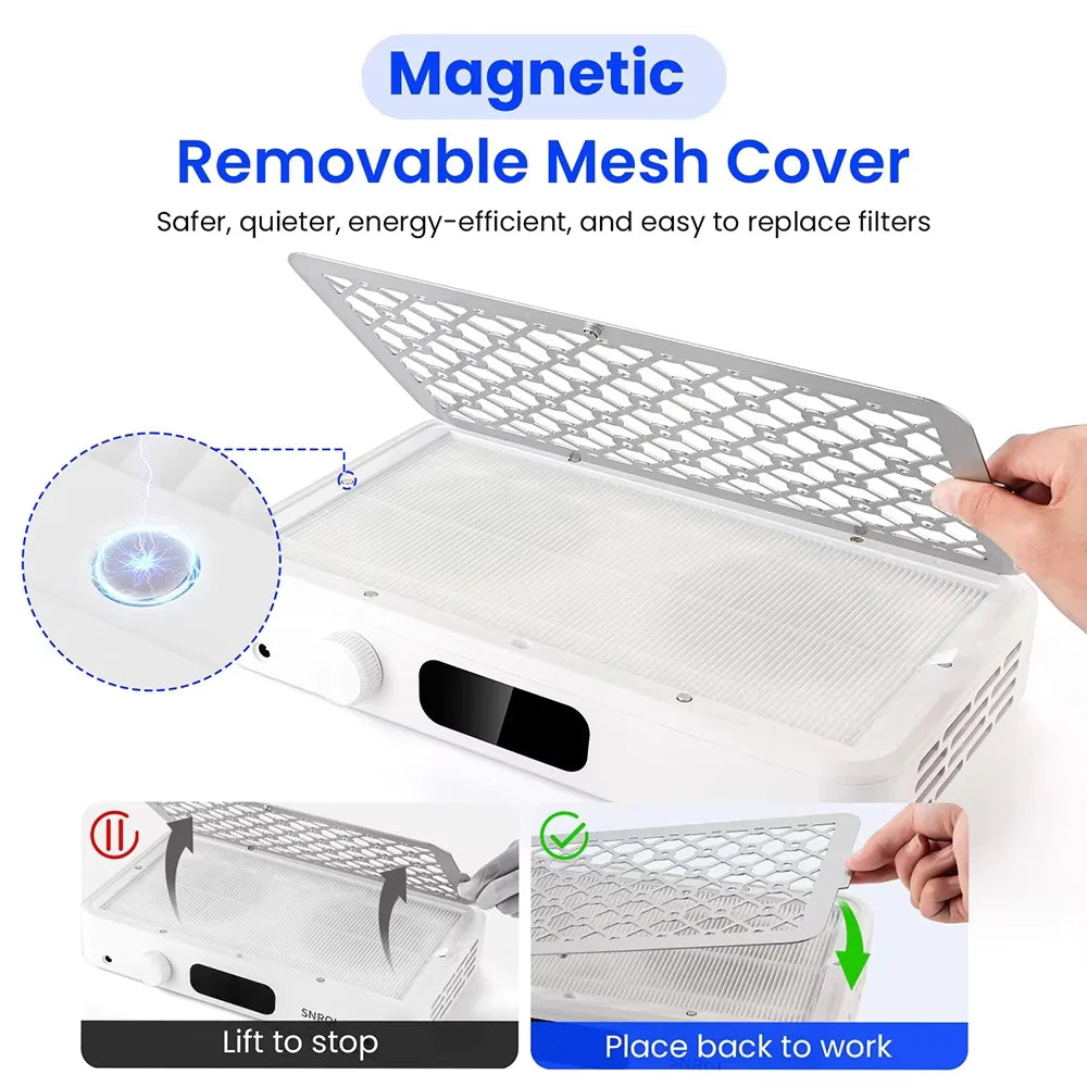 Nail Dust Collector Quiet High-Suction Detachable Filter