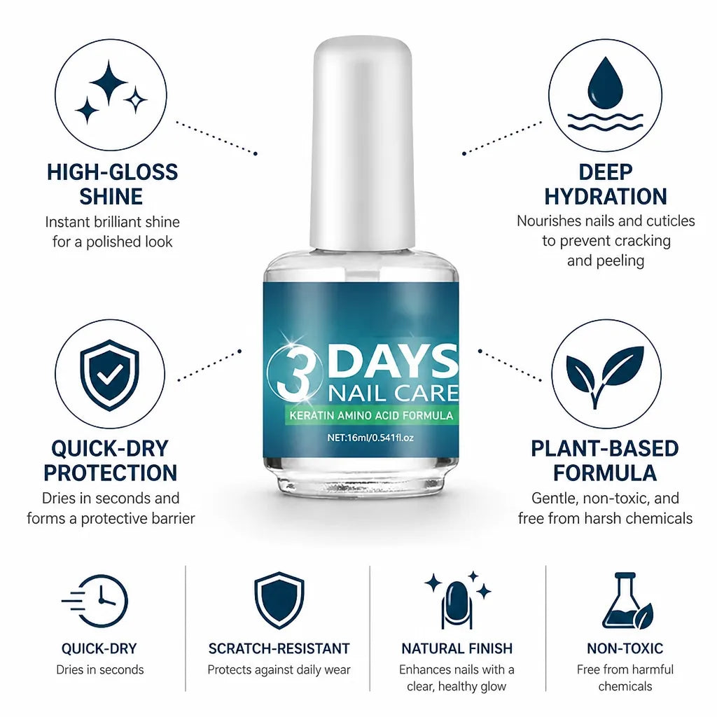 Nail Oil High-Gloss Quick-Dry Plant-Based