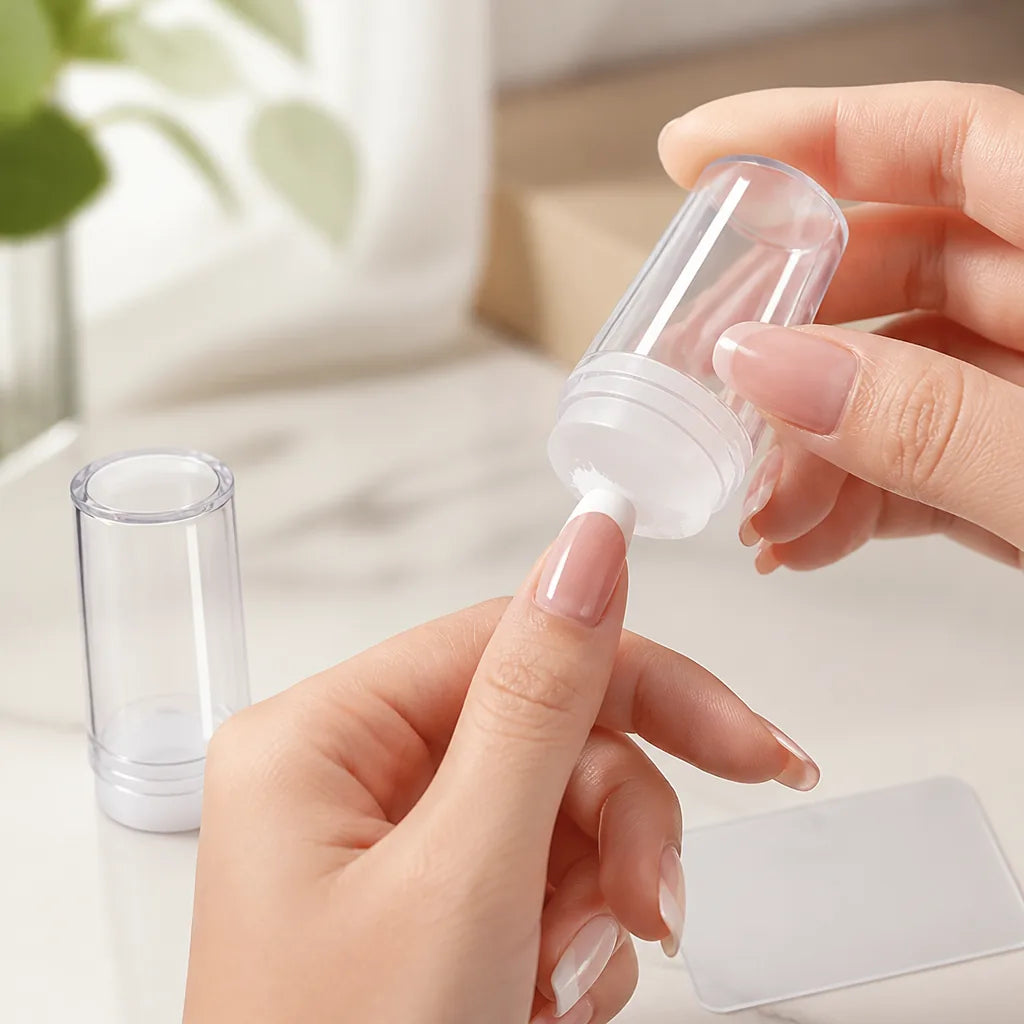 Nail Stamper French Tip Soft Silicone & Scraper