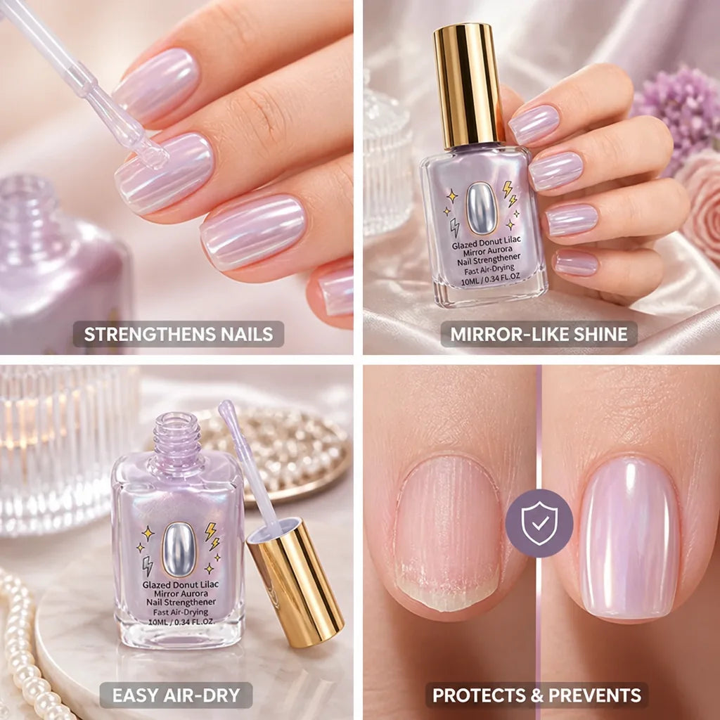Nail Strengthener Lilac Mirror-Like Gloss & Air-Dry