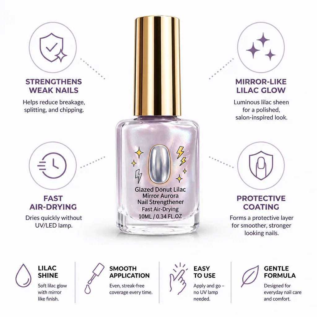 Nail Strengthener Lilac Mirror-Like Gloss & Air-Dry
