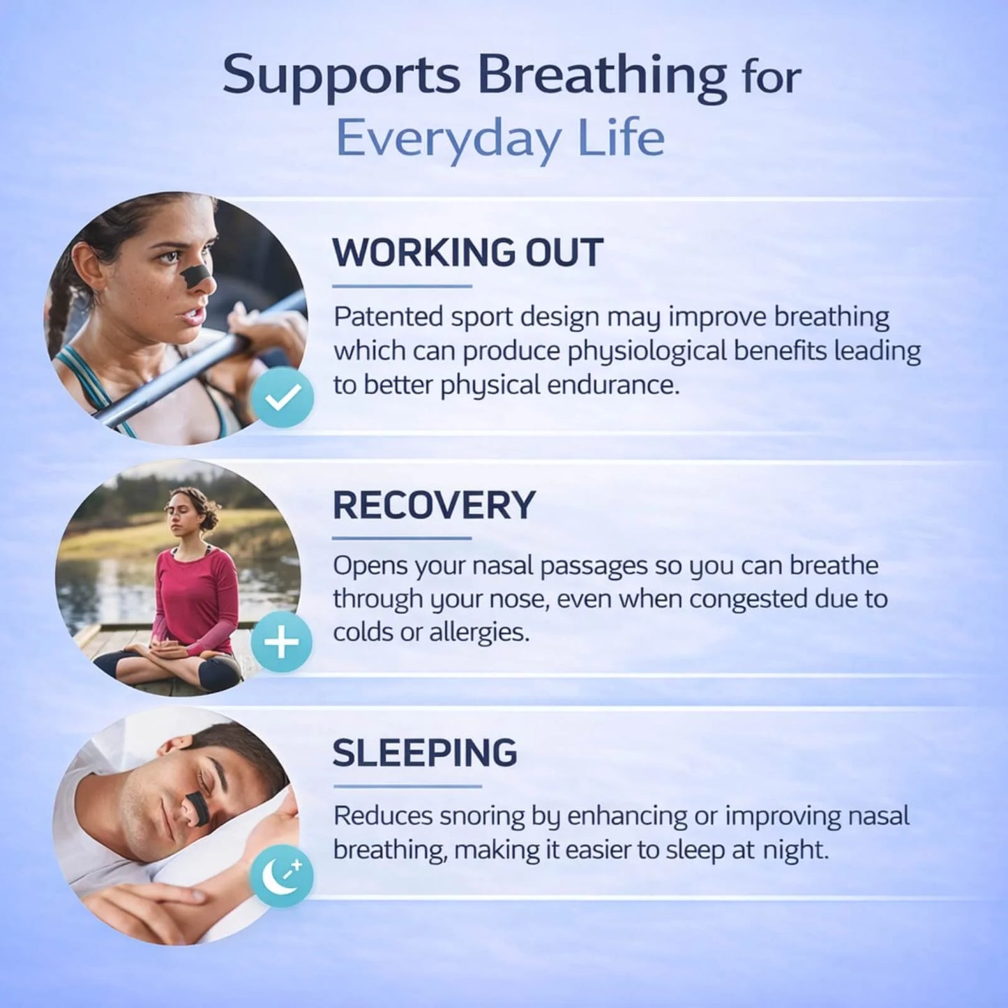 Nasal Strips Breathable Flexible Lift Skin-Friendly Adhesive