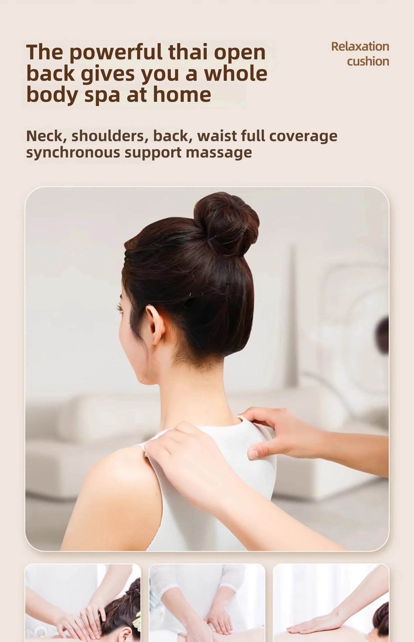 Neck & Back Massage Pillow Shiatsu Deep Kneading Soothing Heat