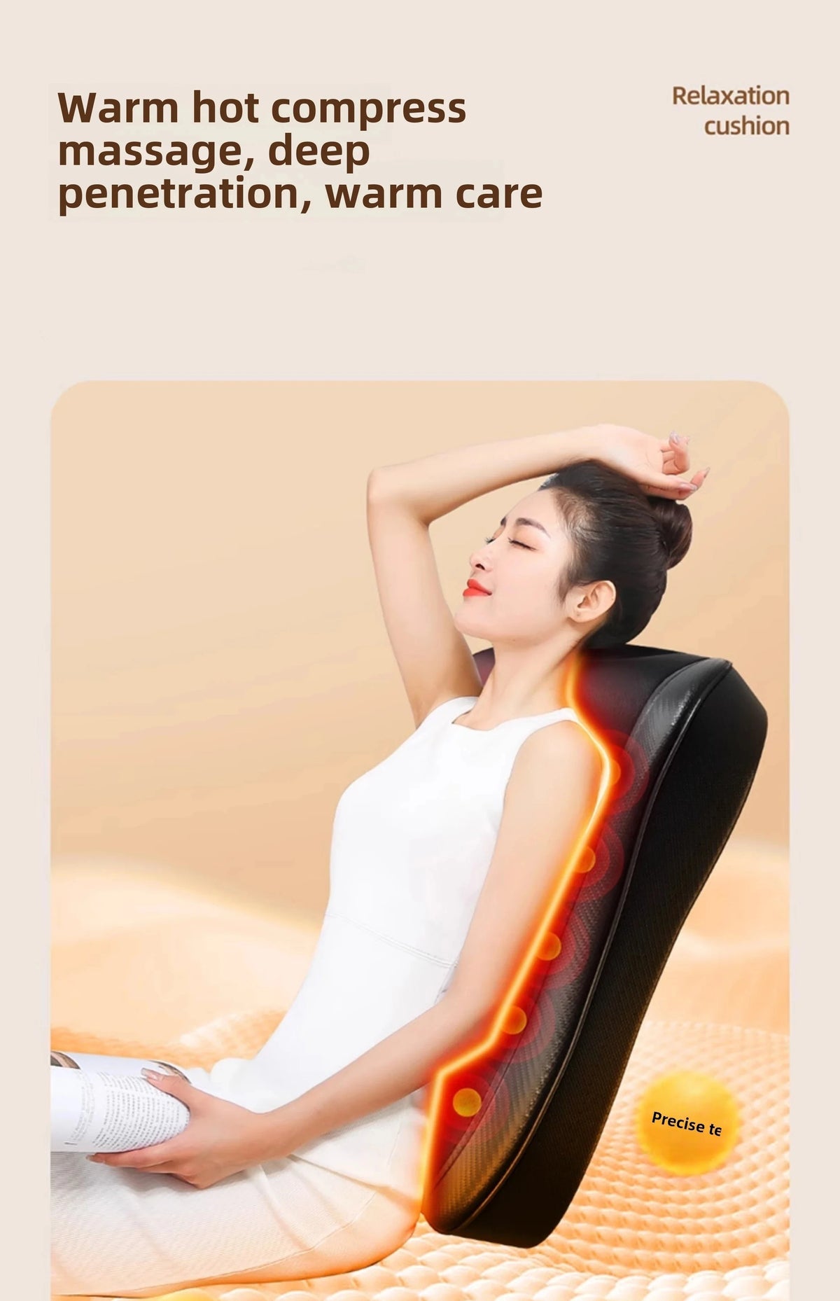 Neck & Back Massage Pillow Shiatsu Deep Kneading Soothing Heat
