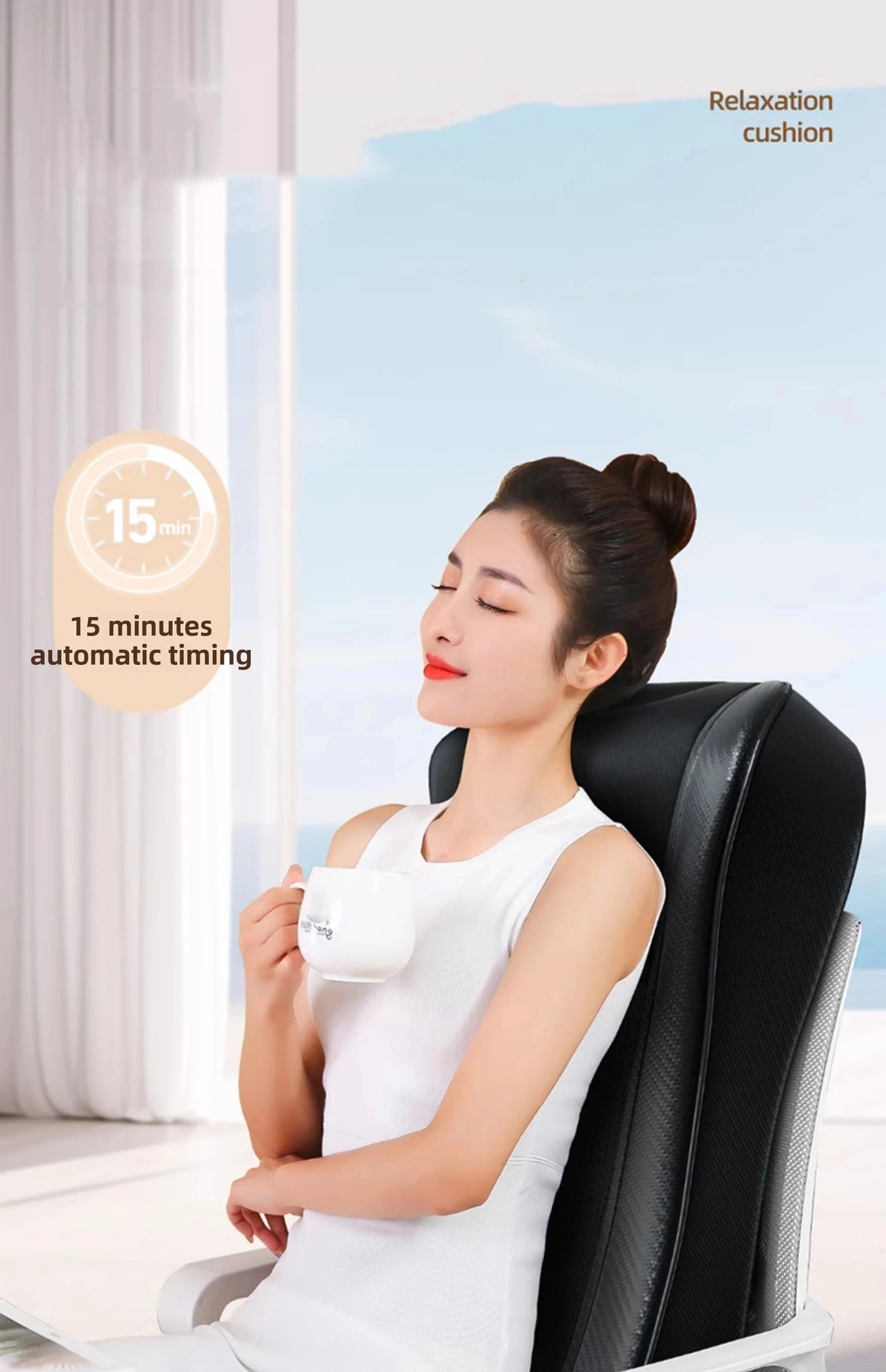 Neck & Back Massage Pillow Shiatsu Deep Kneading Soothing Heat