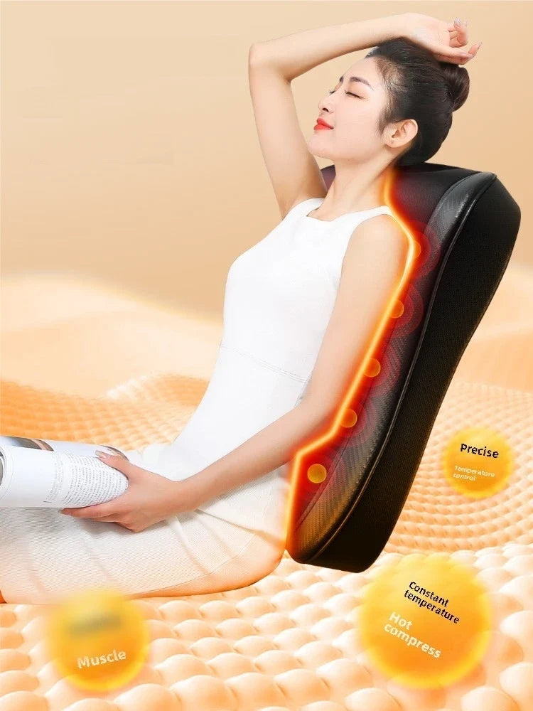 Neck & Back Massage Pillow Shiatsu Deep Kneading Soothing Heat