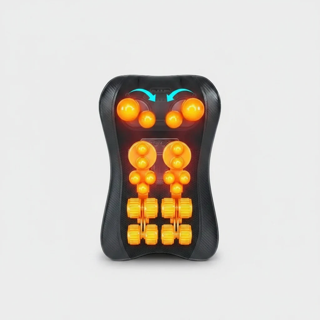 Neck & Back Massage Pillow Shiatsu Deep Kneading Soothing Heat
