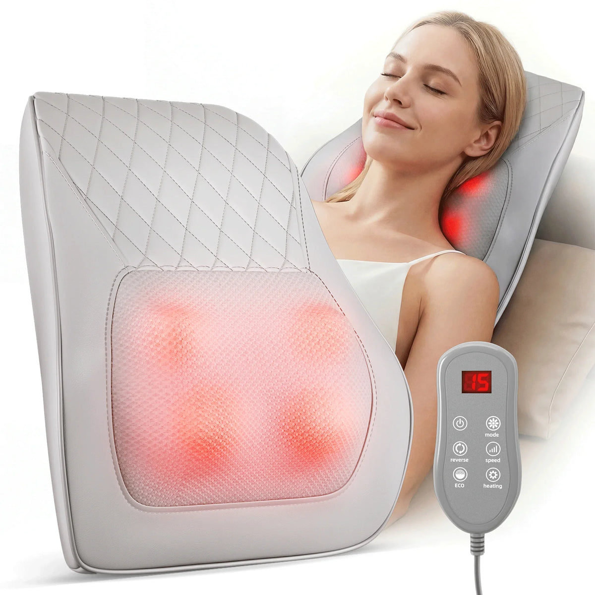 Neck & Back Massager 3D Shiatsu Lumbar Support