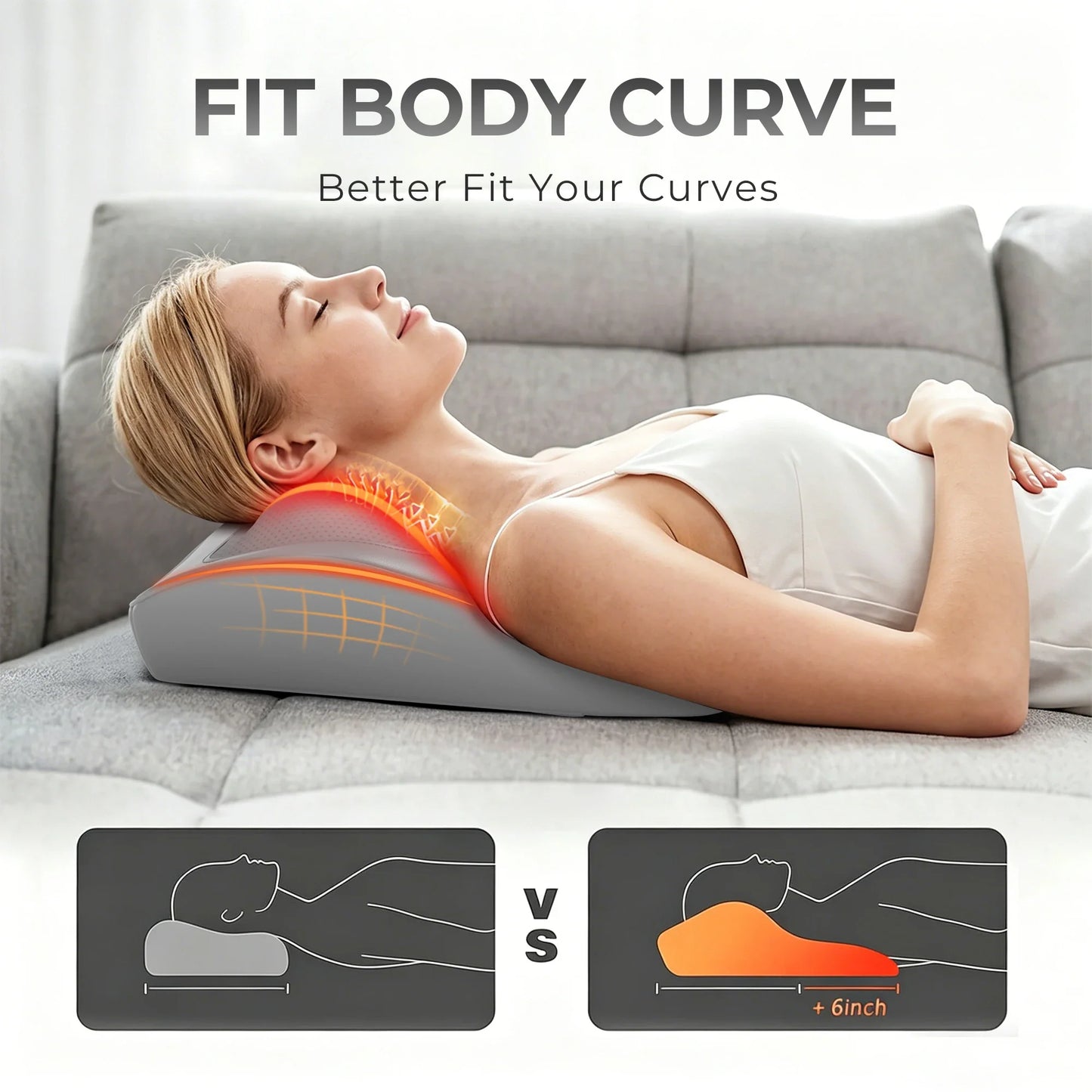 Neck & Back Massager 3D Shiatsu Lumbar Support