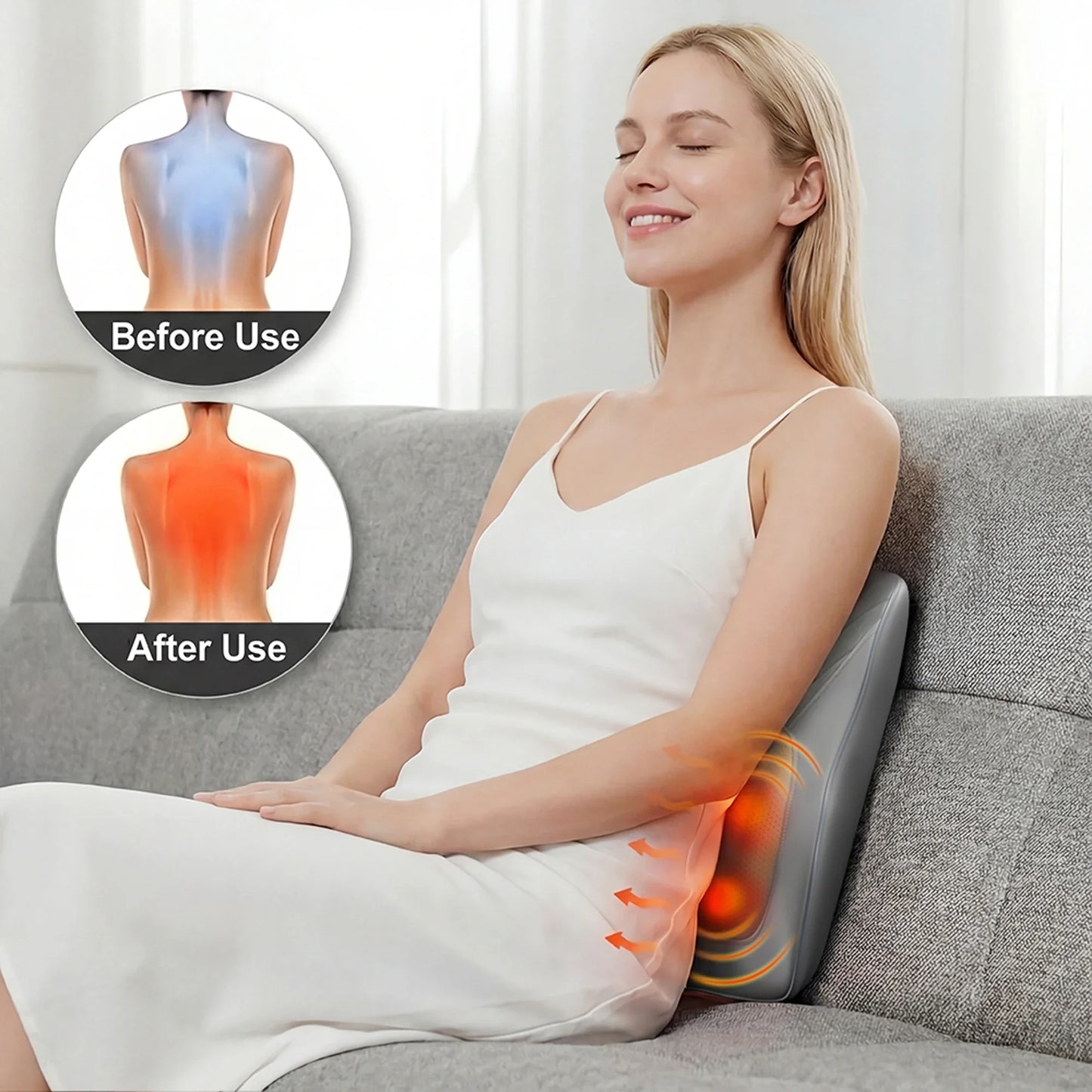 Neck & Back Massager 3D Shiatsu Lumbar Support