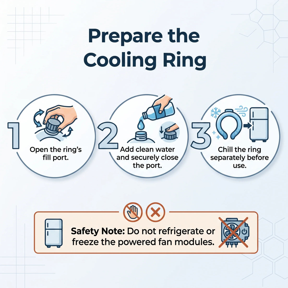 Neck Fan 3-Speed Dual-Turbine Chilled Cooling Ring
