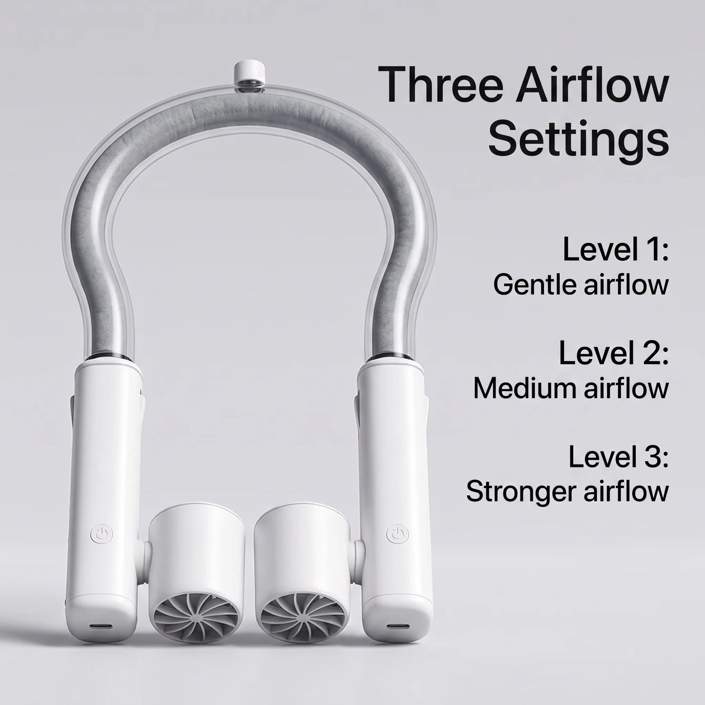 Neck Fan 3-Speed Dual-Turbine Chilled Cooling Ring