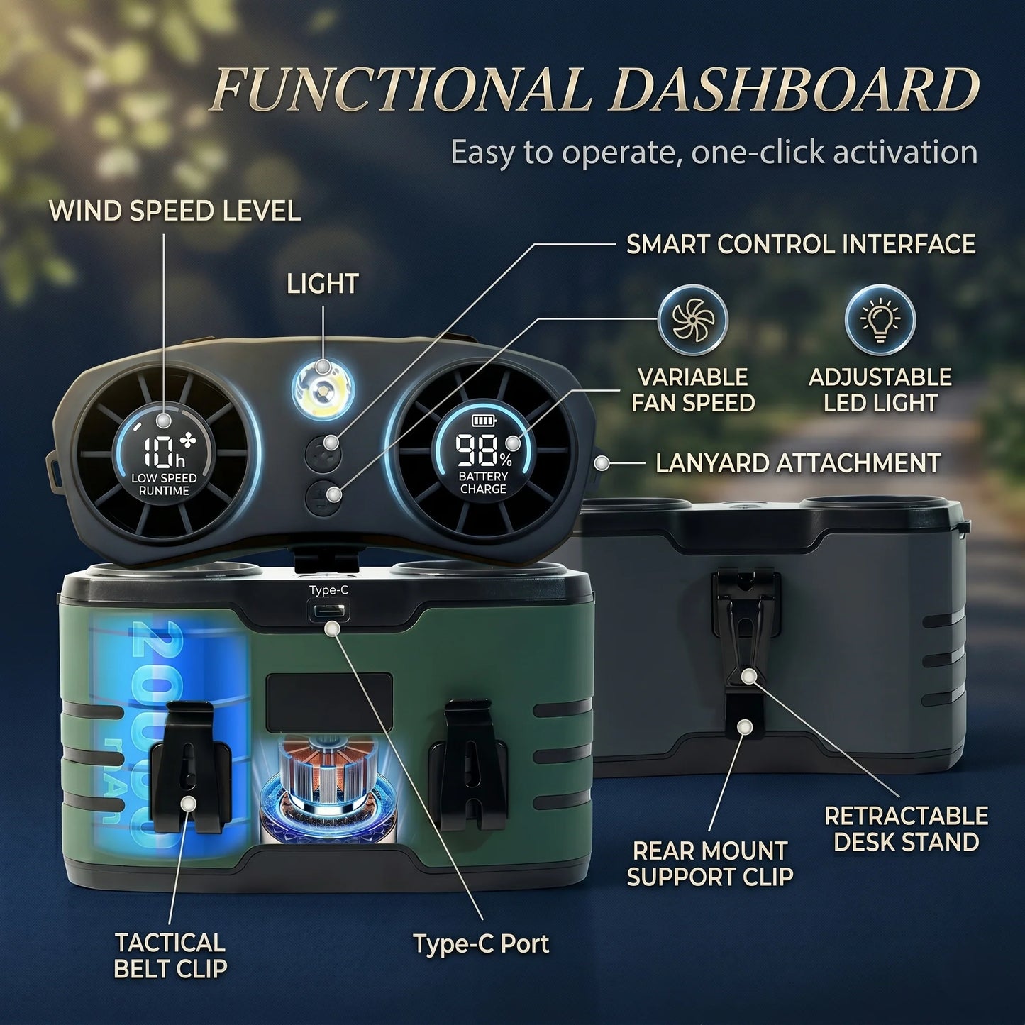 Neck Fan Dual-Vent Hands-Free