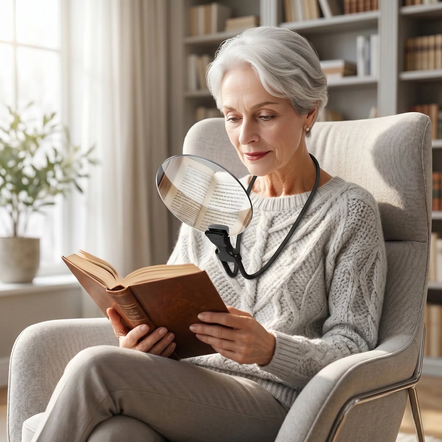 Neck Magnifier Hands-Free Adjustable Focus LED Light